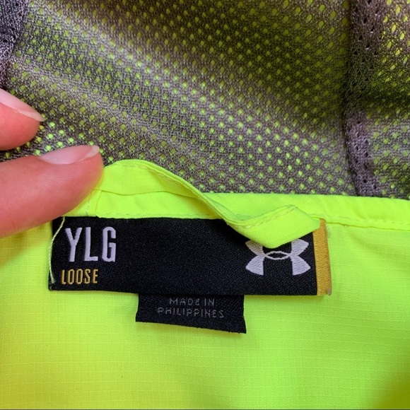 Ua Under Armour Fluorescent Windbreaker Jacket Ylg - Picture 5 of 5